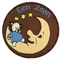 Een zoon! - Rond chocoladeplakkaat