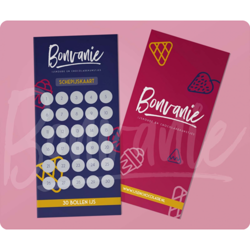 Bonvanie cadeaubonnen Klantenkaart 30 bollen schepijs Bonvanie cadeaubonnen Klantenkaart 30 bollen schepijs