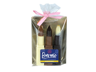 Teddy en Coco chocolade Lipstick van chocolade, 3 stuks