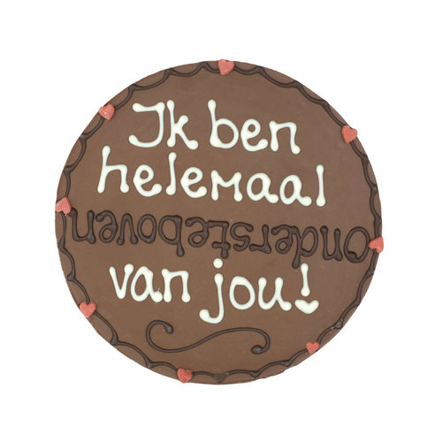 Bonvanie chocolade Ik ben helemaal ondersteboven van jou! - Rond chocoladeplakkaat