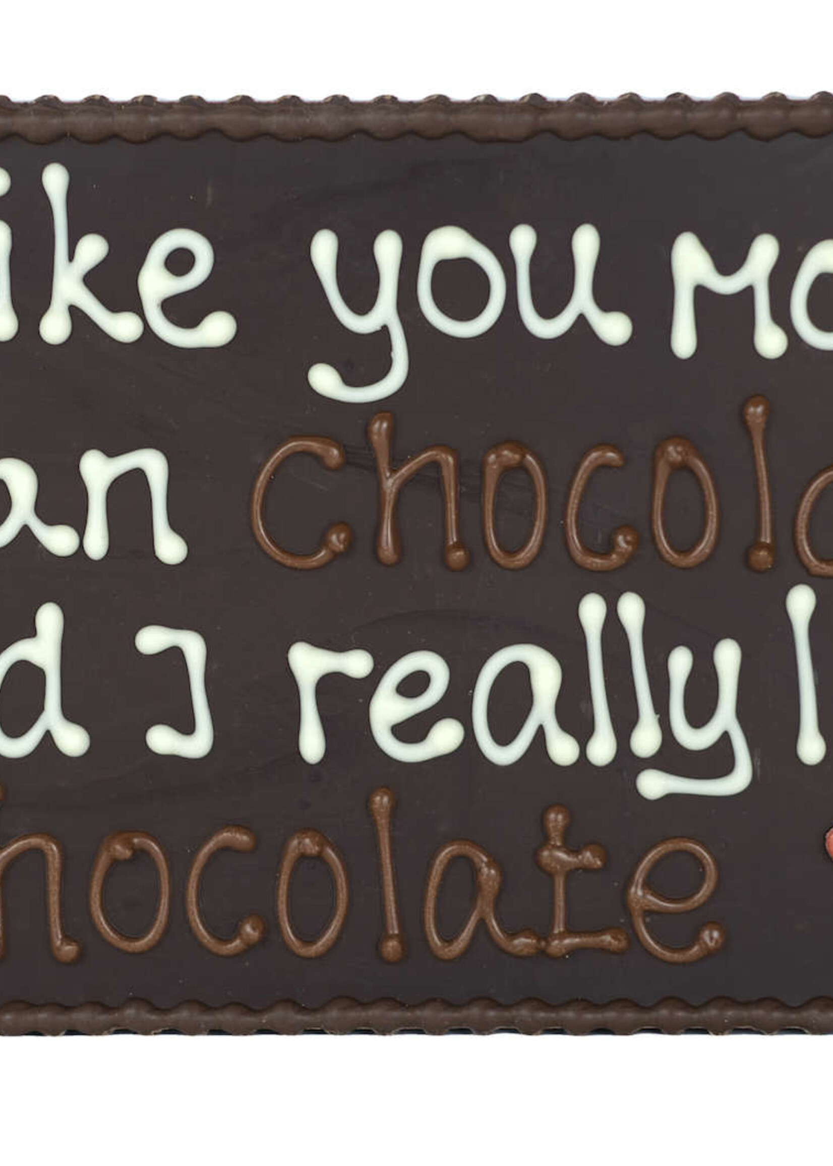 Teddy en Coco chocolade  I like you more than chocolate - Chocoladeplakkaat