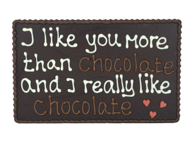 Teddy en Coco chocolade I like you more than chocolate - Chocoladeplakkaat