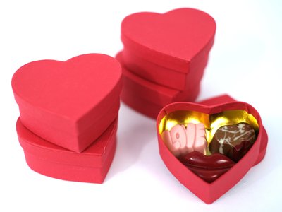 Teddy en Coco chocolade Drie bonbons in hartendoos
