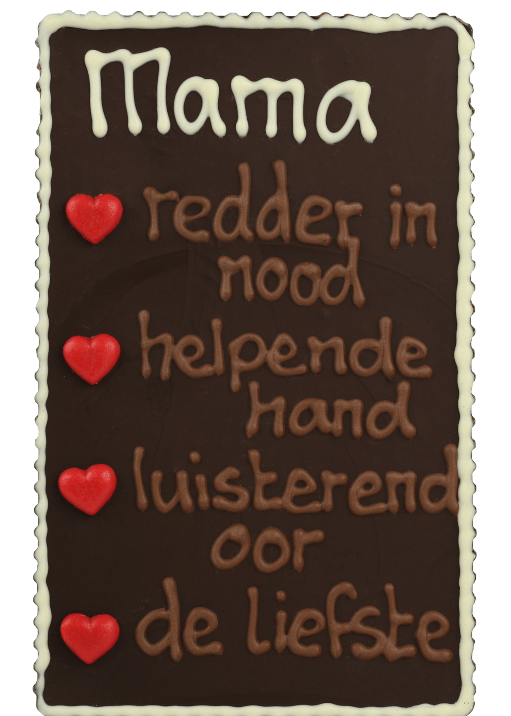 Teddy en Coco chocolade Mama, redder in nood - Chocoladeplakkaat met tekst