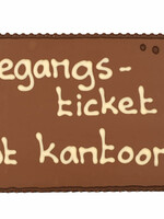 Teddy en Coco chocolade Toegangsticket tot kantoor - Chocoladeplakkaat