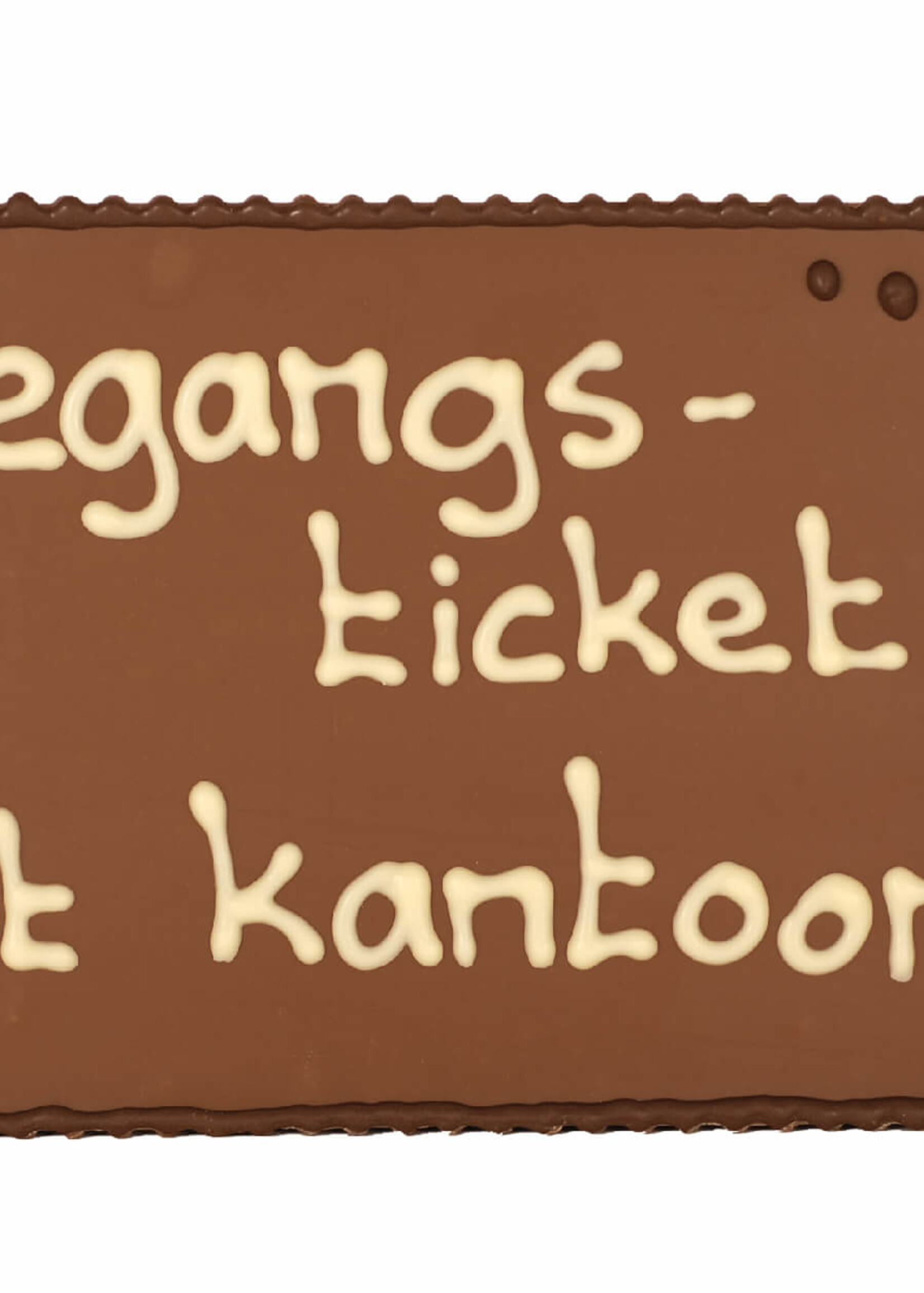 Teddy en Coco chocolade Toegangsticket tot kantoor - Chocoladeplakkaat