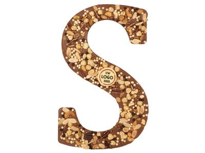 Teddy en Coco chocolade Luxe XXL Chocoladeletter met logo