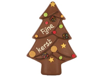 Teddy en Coco chocolade Kerstboom met tekst van chocolade