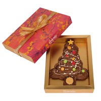 Luxe handgespoten kerstboom van chocolade