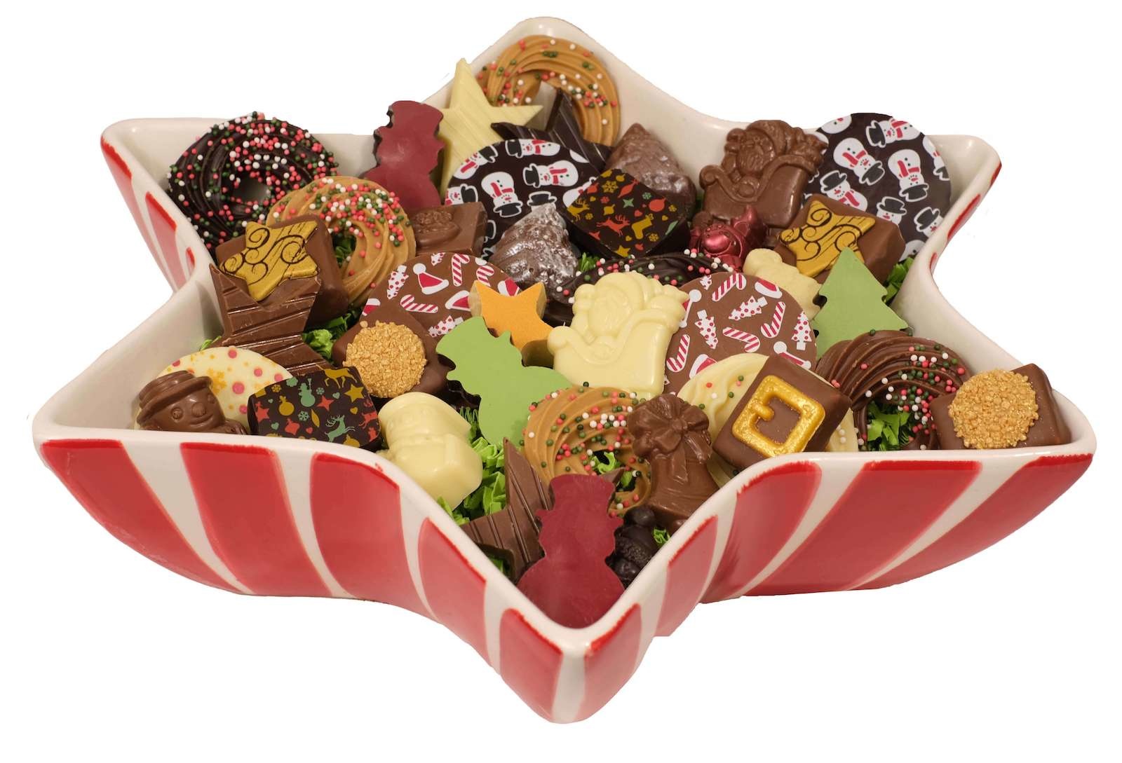 bevestigen Zonnig Ambtenaren Kerstschaal gevuld met chocolade - Blond-Amsterdam