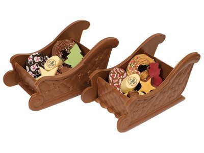 Teddy en Coco chocolade Chocolade arrenslee gevuld met kerstchocolade met logo