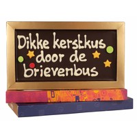 Dikke kerstkus door de brievenbus - Chocoladereep met tekst