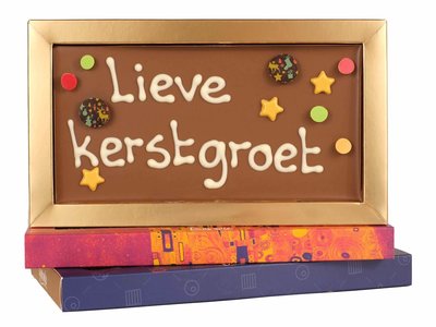 Teddy en Coco chocolade Lieve kerstgroet - Chocoladereep met tekst