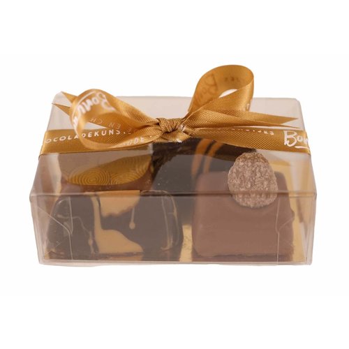 Bonvanie chocolade Vier bonbons in mini doosje