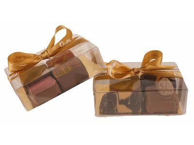 Bonvanie chocolade Vier bonbons in mini doosje
