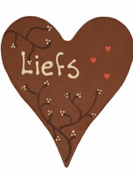 Teddy en Coco chocolade Liefs - Chocoladehart XL met stippen