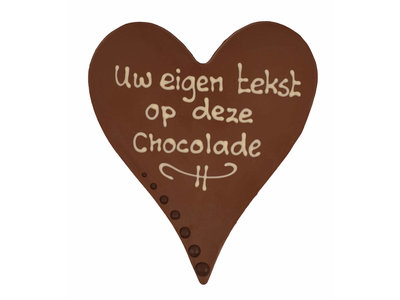 Teddy en Coco chocolade Eigen opschrift - Chocoladehart XL