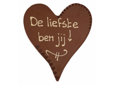 Teddy en Coco chocolade De liefste ben jij! -  Chocoladehart XL