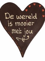 Teddy en Coco chocolade De wereld is mooier met jou - Chocoladehart XL