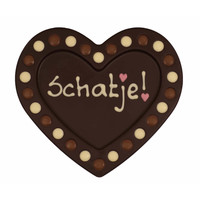 Schatje - Chocoladehart XL met stippen