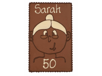 Bonvanie chocolade Sarah 50 - Chocoladeplakkaat