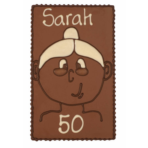 Bonvanie chocolade Sarah 50 - Chocoladeplakkaat