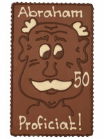 Teddy en Coco chocolade Abraham 50 - Chocoladeplakkaat