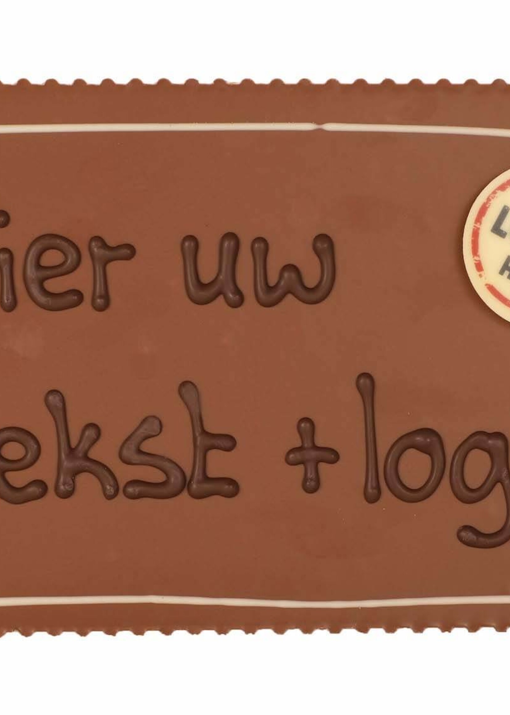 Teddy en Coco chocolade Chocoladeplakkaat met eigen tekst en logo
