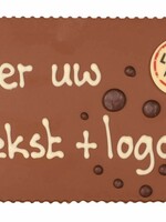 Teddy en Coco chocolade Chocoladeplakkaat met eigen tekst en logo