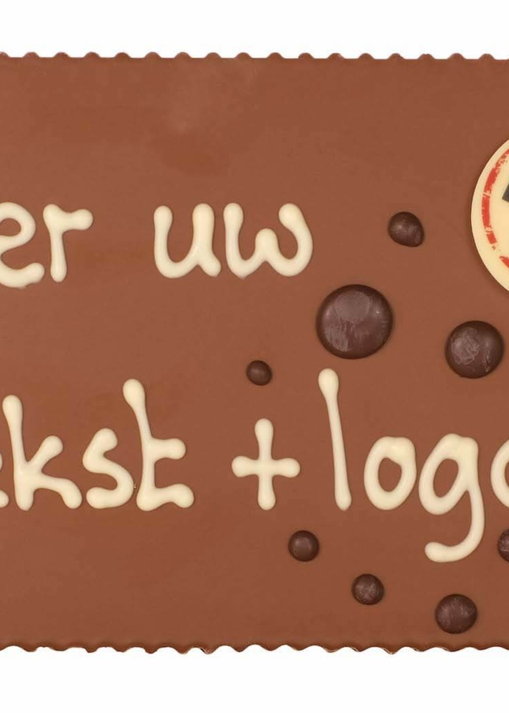 Teddy en Coco chocolade Chocoladeplakkaat met eigen tekst en logo