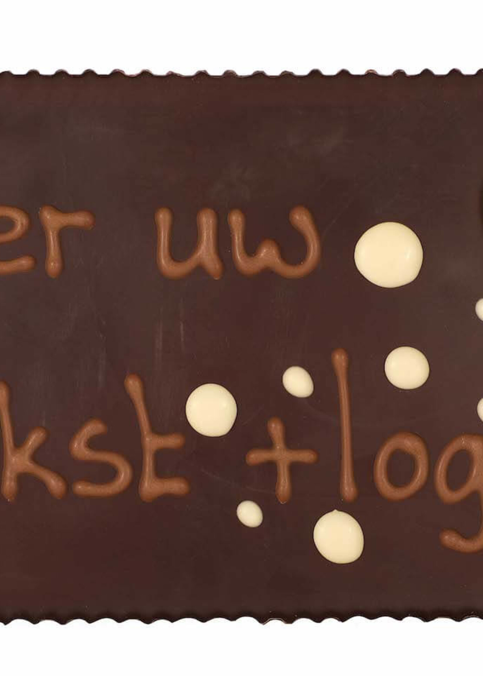 Teddy en Coco chocolade Chocoladeplakkaat met eigen tekst en logo