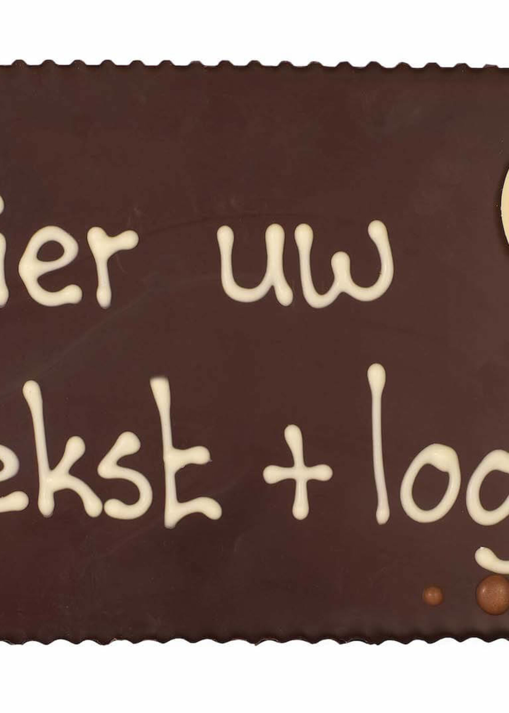Teddy en Coco chocolade Chocoladeplakkaat met eigen tekst en logo