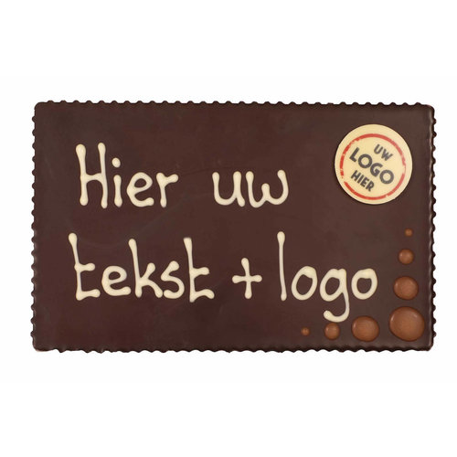 Bonvanie chocolade Chocoladeplakkaat met eigen tekst en logo