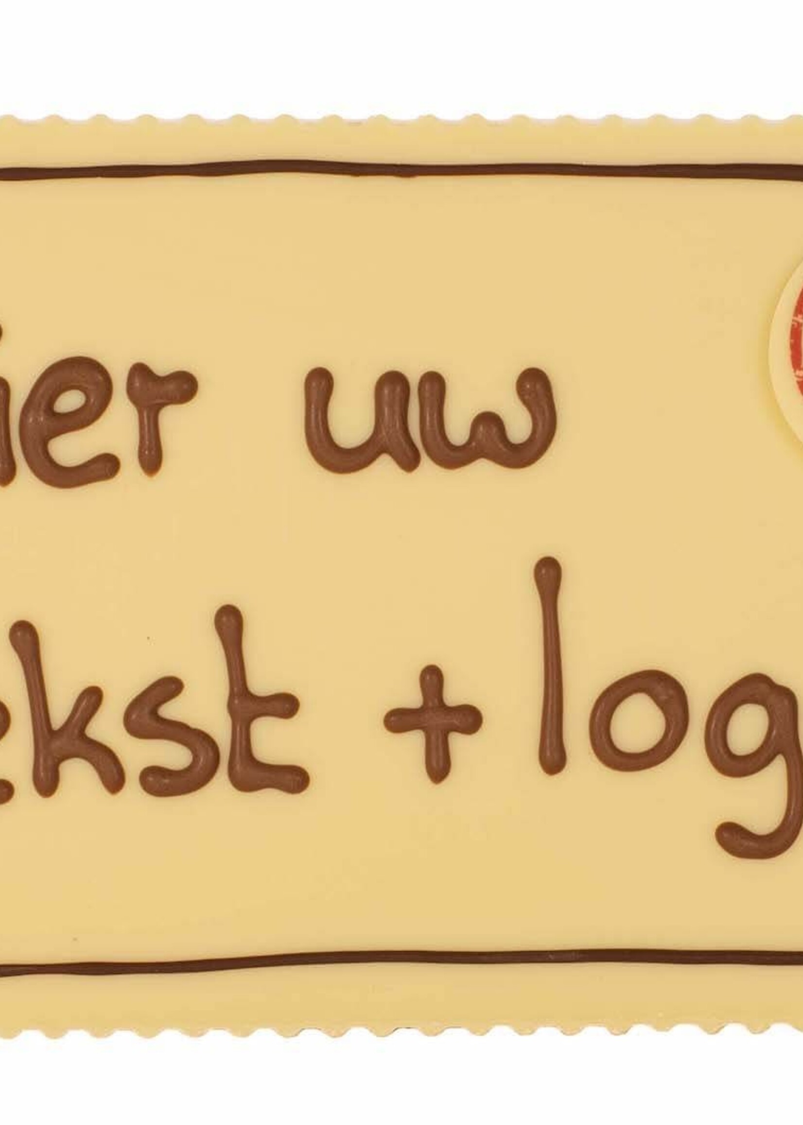 Teddy en Coco chocolade Chocoladeplakkaat met eigen tekst en logo