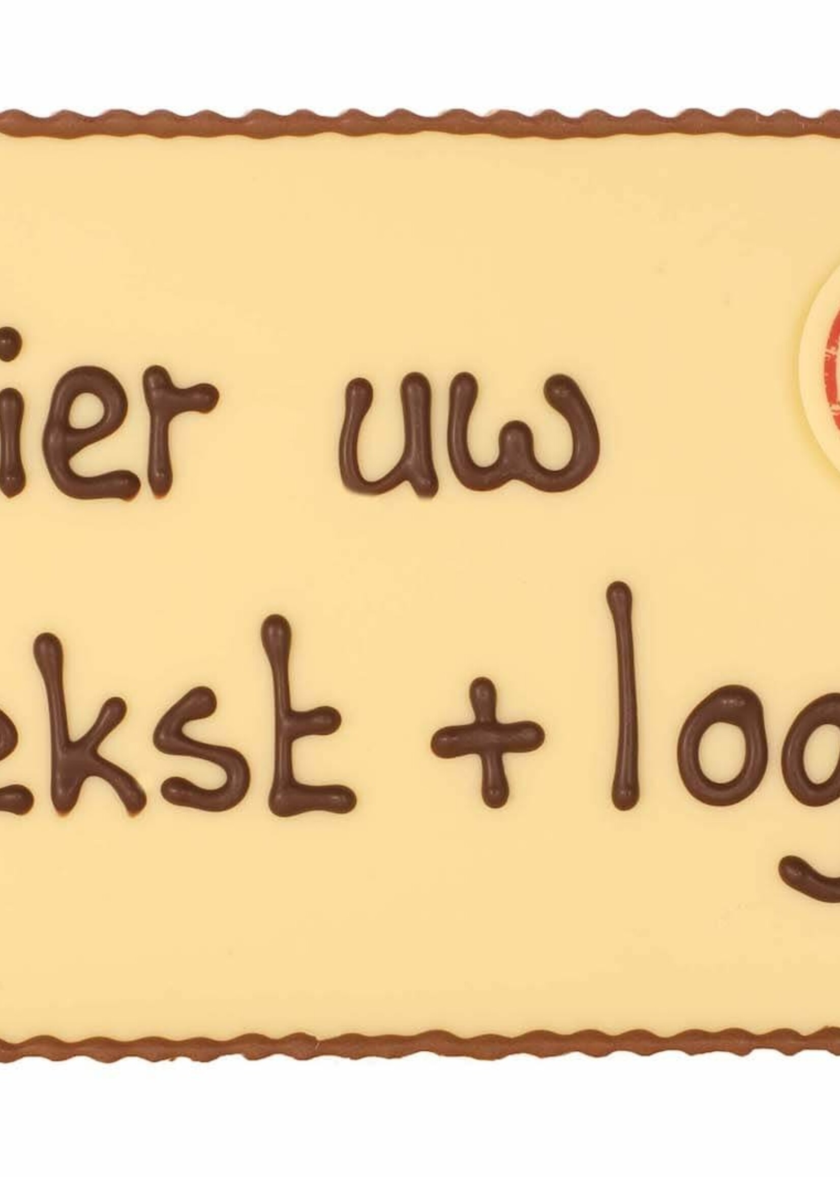 Teddy en Coco chocolade Chocoladeplakkaat met eigen tekst en logo