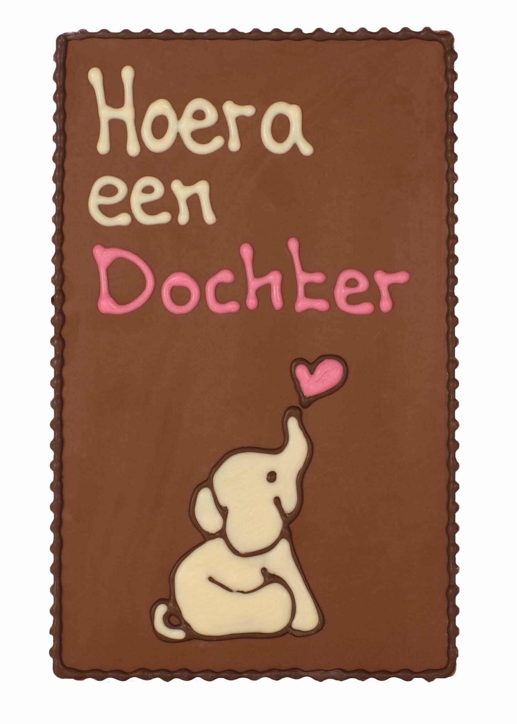 Teddy en Coco chocolade Hoera een dochter - Chocoladeplakkaat