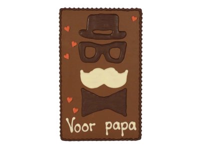 Teddy en Coco chocolade Voor papa - Chocoladeplakkaat