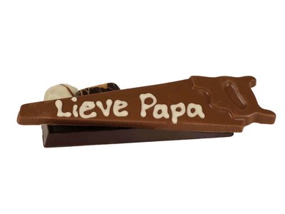 Bonvanie chocolade Lieve papa - bonbonplaatje met zaag