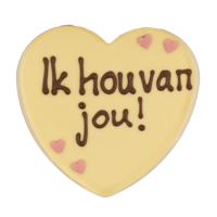 Chocoladehart in hartendoos - ik hou van jou!