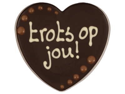 Teddy en Coco chocolade Chocoladehart in hartendoos - trots op jou!