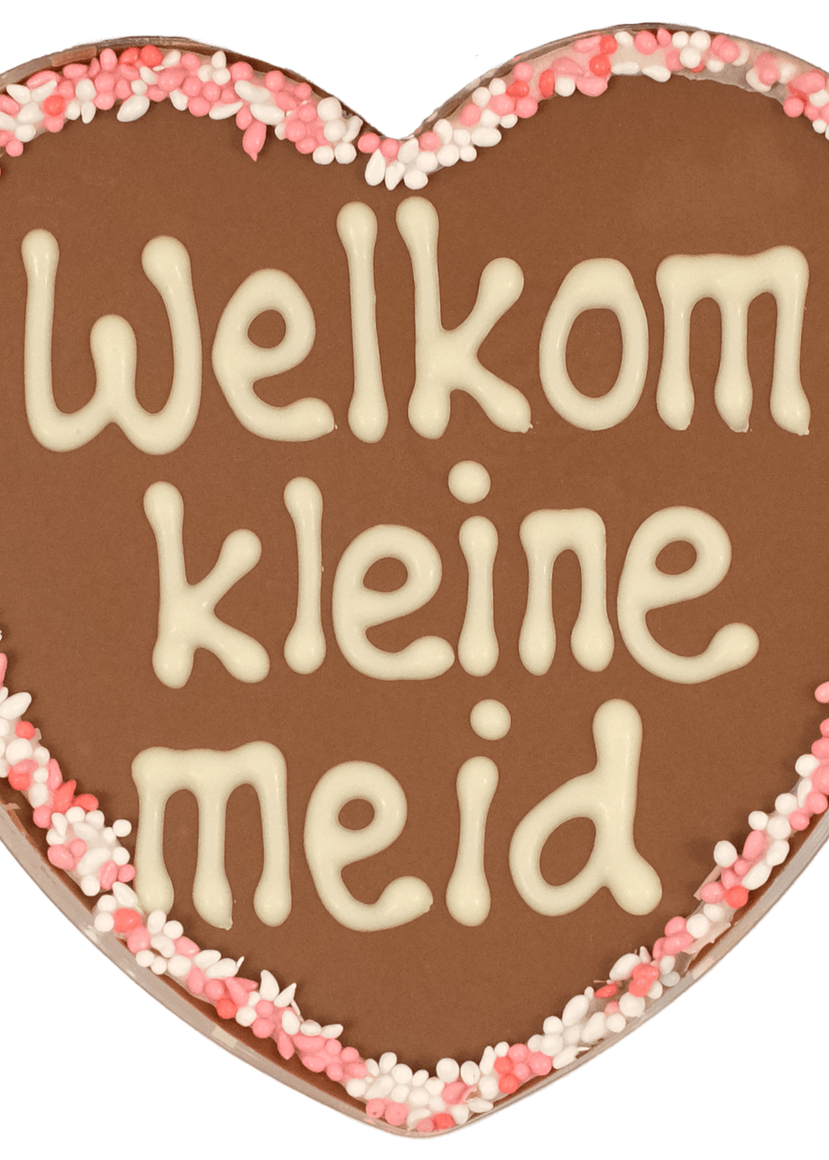 Teddy en Coco chocolade Chocoladehart in hartendoos - welkom kleine meid