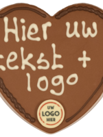 Teddy en Coco chocolade Chocoladehart met tekst in hartendoos met logo