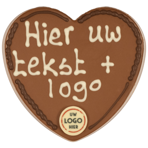 Teddy en Coco chocolade Chocoladehart met tekst in hartendoos met logo