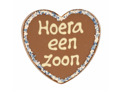 Teddy en Coco chocolade Chocoladehart in hartendoos - hoera een zoon