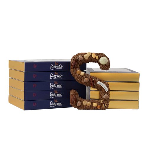 Bonvanie chocolade Luxe handgespoten chocoladeletter wit, groot