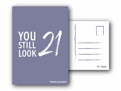 Teddy en Coco chocolade Kaart met tekst: You still look 21 *from a distance