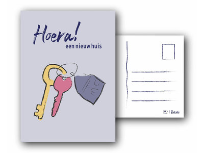 Bonvanie chocolade Kaart met tekst: Hoera! Een nieuw huis