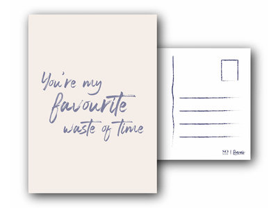 Teddy en Coco chocolade Kaart met tekst: You're my favourite waste of time