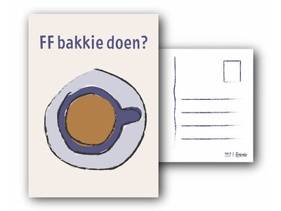 Bonvanie chocolade Kaart met tekst: Ff bakkie doen?