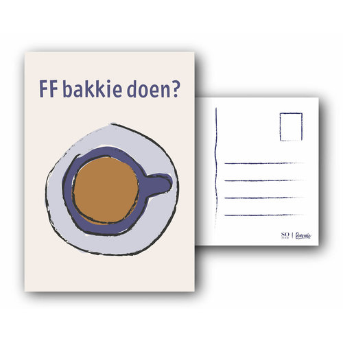 Bonvanie chocolade Kaart met tekst: Ff bakkie doen?